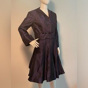 Carol Perstz two piece, spaghetti strap dress, jeweled jacket, tulle layer